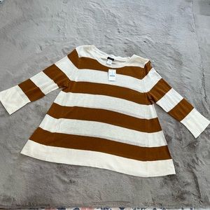 J crew women striped silk and linen top size M
